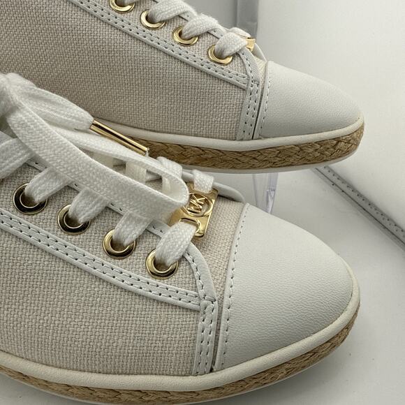 MICHAEL Kors Women’s Kristy Slides Tie Canvas Sneaker W/ Gold Accents Size 6 NIB - Picture 3 of 12